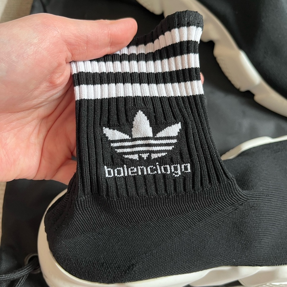 Balenciaga x Adidas Originals Speed Sneakers 'Black White' 36 - Picture 3 of 10